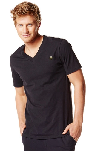 Koszulka Męska Two-Tone V-Neck Tee Czarna