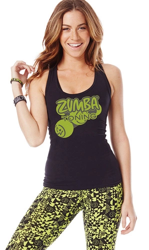 Koszulka damska sportowa czarna Zumba Your Favorite Toning Instructor RBT