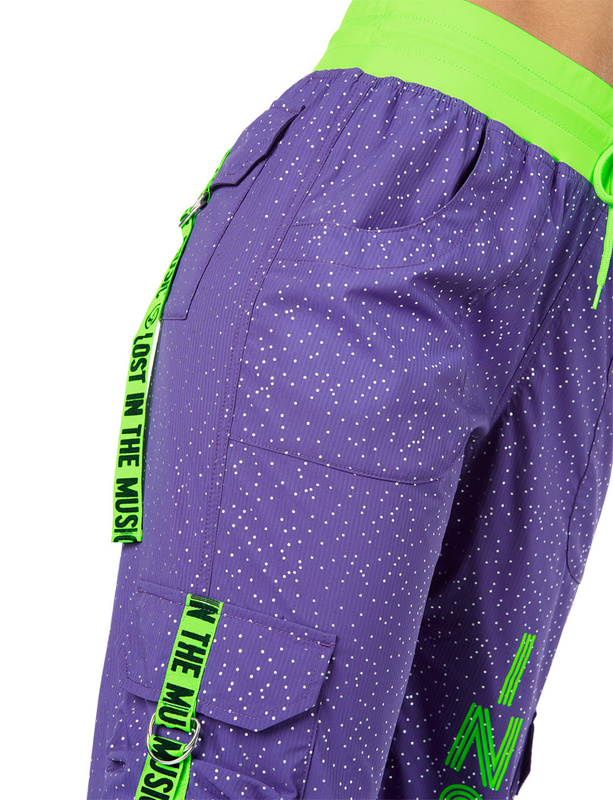 Spodnie damskie sportowe fioletowe Zumba Fast Beats Cargo Instruktor