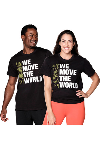 Koszulka sportowa czarna T-shirt Zumba We Move The World