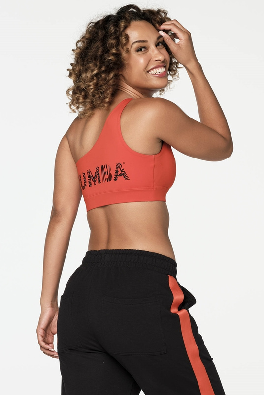 Stanik sportowy wycięty na jedno ramię Zumba Happy 