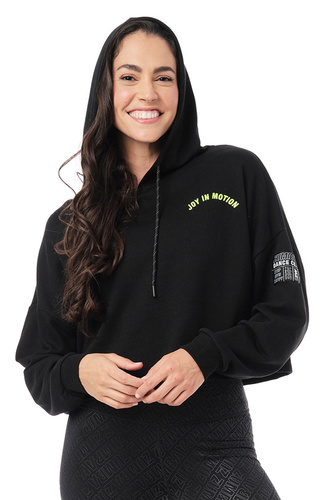 Bluza sportowa czarna krótka z kapturem Zumba Crop Hoodie