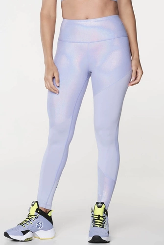 Legginsy z wysokim stanem fioletowe Zumba Futuristic