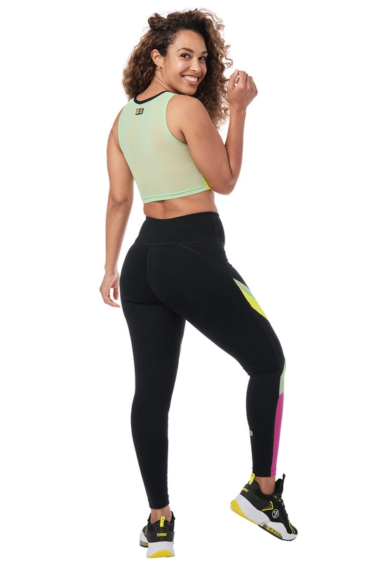 Crop tank czarny z siateczką Zumba Mesh