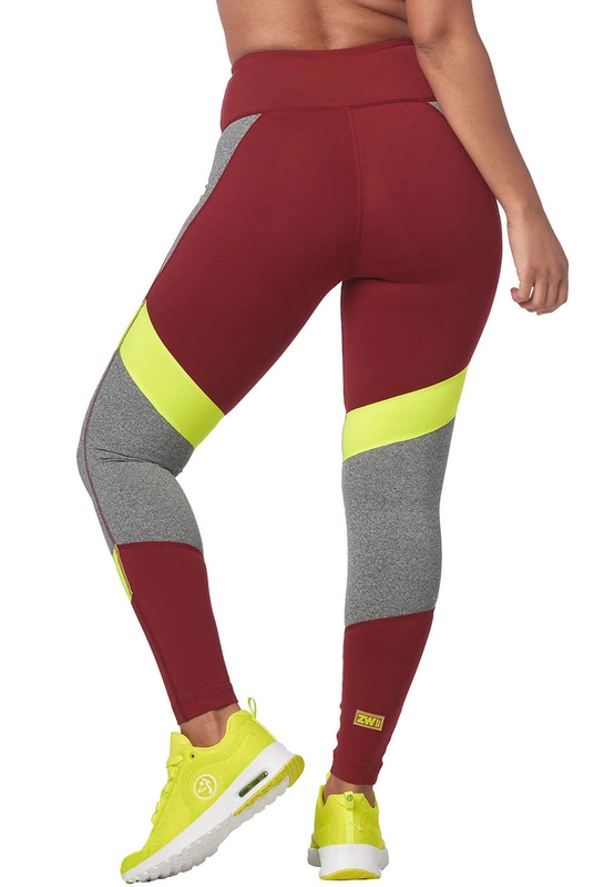 Legginsy sportowe bordowe długie Zumba Worldwide