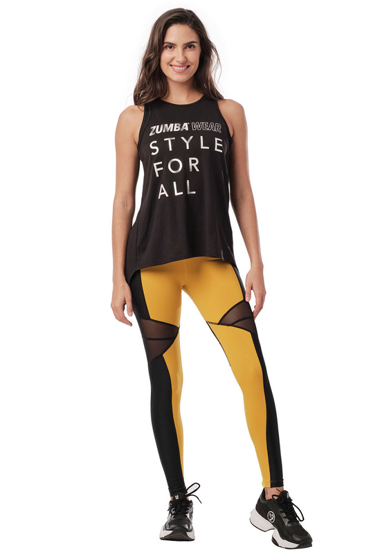 Koszulka czarna z rozcięciem na plecach Zumba Style Loose Tank