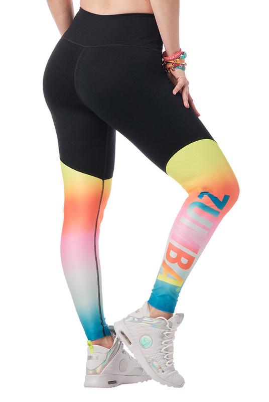 Legginsy długie multikolor z wysokim stanem Zumba Dance In Color