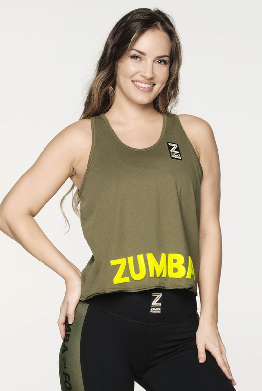 Koszulka sportowa zielona Zumba Forever Loose Crop