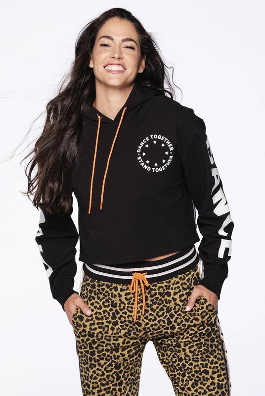 Bluza sportowa z kapturem czarna Zumba Dance Together