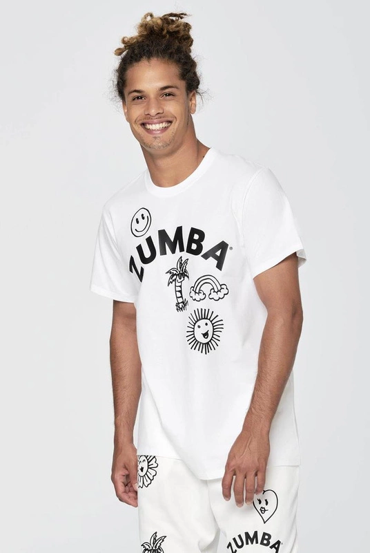 Koszulka z krótkim rękawem biała Zumba Happy
