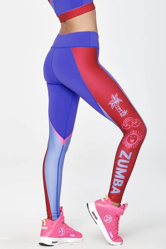 Legginsy sportowe fioletowe Zumba Happy