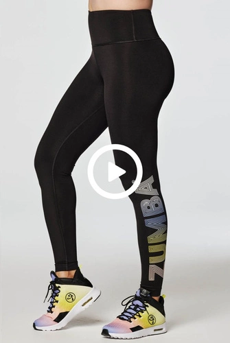 Legginsy z wysokim stanem czarne Zumba Move Dream Shine