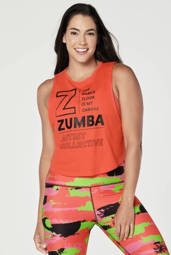 Koszulka na ramiączkach czerwona Zumba Canvas Muscle