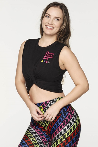 Koszulka sportowa krótka czarna Zumba Tempo