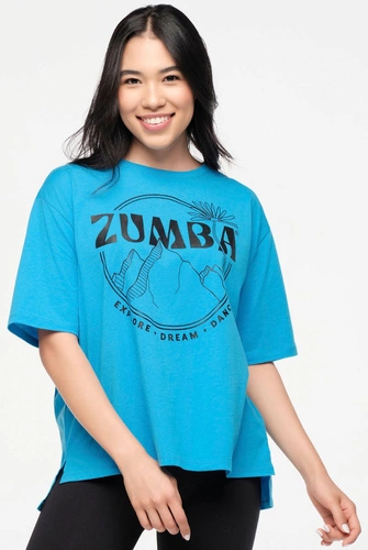 Koszulka oversize niebieska Zumba Explore