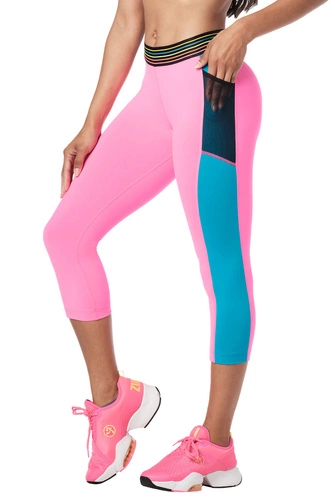 Legginsy damskie różowe Zumba Pop Capri