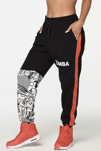 Spodnie dresowe joggery czarne Zumba Fun And Happy