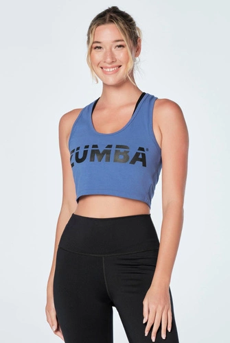 Crop niebieski sportowy Zumba Always 