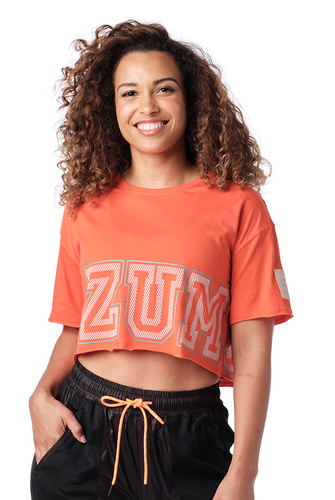 Koszulka sportowa pomarańczowa Zumba Worldwide Crop Top